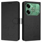 For Tecno Pova 6 4G Smile Embossing RFID Leather Phone Case(Black) - 3