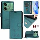 For Tecno Pova 6 4G Smile Embossing RFID Leather Phone Case(Peacock Green) - 1