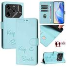 For Tecno Pova 6 Pro / Pova 6 5G Smile Embossing RFID Leather Phone Case(Mint Green) - 1