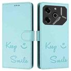 For Tecno Pova 6 Pro / Pova 6 5G Smile Embossing RFID Leather Phone Case(Mint Green) - 3