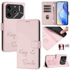 For Tecno Pova 6 Pro / Pova 6 5G Smile Embossing RFID Leather Phone Case(Pink) - 1