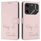 For Tecno Pova 6 Pro / Pova 6 5G Smile Embossing RFID Leather Phone Case(Pink) - 3