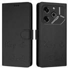 For Tecno Pova 6 Pro / Pova 6 5G Smile Embossing RFID Leather Phone Case(Black) - 3