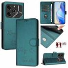 For Tecno Pova 6 Pro / Pova 6 5G Smile Embossing RFID Leather Phone Case(Peacock Green) - 1