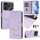 For Tecno Pova 6 Pro / Pova 6 5G Smile Embossing RFID Leather Phone Case(Light Purple) - 1