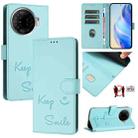 For Tecno Camon 30 Pro 5G Smile Embossing RFID Leather Phone Case(Mint Green) - 1