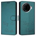 For Tecno Camon 30 Pro 5G Smile Embossing RFID Leather Phone Case(Peacock Green) - 3