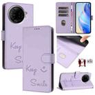 For Tecno Camon 30 Pro 5G Smile Embossing RFID Leather Phone Case(Light Purple) - 1