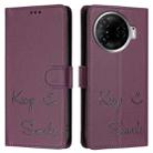 For Tecno Camon 30 Pro 5G Smile Embossing RFID Leather Phone Case(Violet) - 3