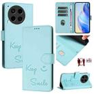 For Tecno Camon 30 5G / 4G Smile Embossing RFID Leather Phone Case(Mint Green) - 1