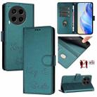 For Tecno Camon 30 5G / 4G Smile Embossing RFID Leather Phone Case(Peacock Green) - 1