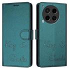 For Tecno Camon 30 5G / 4G Smile Embossing RFID Leather Phone Case(Peacock Green) - 3