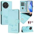 For Tecno Spark 20 Pro+ Smile Embossing RFID Leather Phone Case(Mint Green) - 1