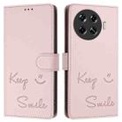 For Tecno Spark 20 Pro+ Smile Embossing RFID Leather Phone Case(Pink) - 3