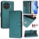 For Tecno Spark 20 Pro+ Smile Embossing RFID Leather Phone Case(Peacock Green) - 1