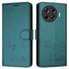 For Tecno Spark 20 Pro+ Smile Embossing RFID Leather Phone Case(Peacock Green) - 3