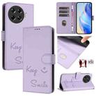 For Tecno Spark 20 Pro+ Smile Embossing RFID Leather Phone Case(Light Purple) - 1