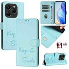 For Tecno Spark 20 Pro Smile Embossing RFID Leather Phone Case(Mint Green) - 1