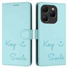 For Tecno Spark 20 Pro Smile Embossing RFID Leather Phone Case(Mint Green) - 3