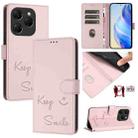 For Tecno Spark 20 Pro Smile Embossing RFID Leather Phone Case(Pink) - 1