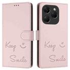 For Tecno Spark 20 Pro Smile Embossing RFID Leather Phone Case(Pink) - 3