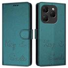 For Tecno Spark 20 Pro Smile Embossing RFID Leather Phone Case(Peacock Green) - 3