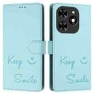 For Tecno Spark GO 2024 / Spark 20C Smile Embossing RFID Leather Phone Case(Mint Green) - 3