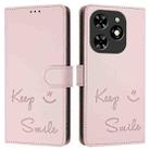 For Tecno Spark GO 2024 / Spark 20C Smile Embossing RFID Leather Phone Case(Pink) - 3