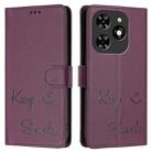 For Tecno Spark GO 2024 / Spark 20C Smile Embossing RFID Leather Phone Case(Violet) - 3