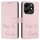 For Tecno Spark 20 Smile Embossing RFID Leather Phone Case(Pink) - 3