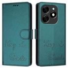 For Tecno Spark 20 Smile Embossing RFID Leather Phone Case(Peacock Green) - 3