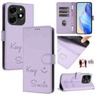 For Tecno Spark 20 Smile Embossing RFID Leather Phone Case(Light Purple) - 1