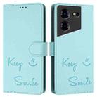 For Tecno Pova 5 Pro 5G Smile Embossing RFID Leather Phone Case(Mint Green) - 3