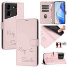 For Tecno Pova 5 Pro 5G Smile Embossing RFID Leather Phone Case(Pink) - 1