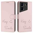 For Tecno Pova 5 Pro 5G Smile Embossing RFID Leather Phone Case(Pink) - 3