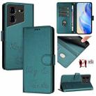 For Tecno Pova 5 Pro 5G Smile Embossing RFID Leather Phone Case(Peacock Green) - 1