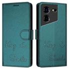 For Tecno Pova 5 Pro 5G Smile Embossing RFID Leather Phone Case(Peacock Green) - 3