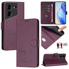 For Tecno Pova 5 Pro 5G Smile Embossing RFID Leather Phone Case(Violet) - 1