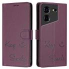 For Tecno Pova 5 Pro 5G Smile Embossing RFID Leather Phone Case(Violet) - 3