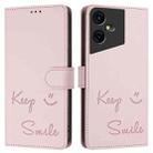 For Tecno Pova Neo 3 Smile Embossing RFID Leather Phone Case(Pink) - 3