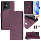 For Tecno Pova Neo 3 Smile Embossing RFID Leather Phone Case(Violet) - 1