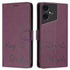 For Tecno Pova Neo 3 Smile Embossing RFID Leather Phone Case(Violet) - 3