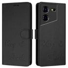 For Tecno Pova 5 4G Smile Embossing RFID Leather Phone Case(Black) - 3