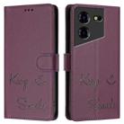 For Tecno Pova 5 4G Smile Embossing RFID Leather Phone Case(Violet) - 3