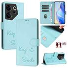 For Tecno Camon 20 Premier 5G Smile Embossing RFID Leather Phone Case(Mint Green) - 1