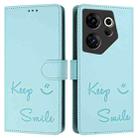 For Tecno Camon 20 Premier 5G Smile Embossing RFID Leather Phone Case(Mint Green) - 3