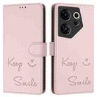 For Tecno Camon 20 Premier 5G Smile Embossing RFID Leather Phone Case(Pink) - 3