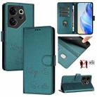 For Tecno Camon 20 Premier 5G Smile Embossing RFID Leather Phone Case(Peacock Green) - 1