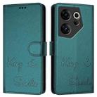 For Tecno Camon 20 Premier 5G Smile Embossing RFID Leather Phone Case(Peacock Green) - 3