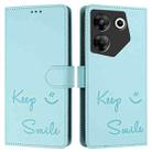 For Tecno Camon 20 Pro 5G Smile Embossing RFID Leather Phone Case(Mint Green) - 3